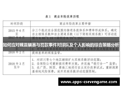 如何应对魏震禁赛与罚款事件对球队及个人影响的综合策略分析